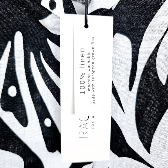 Rachel Zoe Black & White Linen Button Front Shirt NWT - Picture 4 of 7